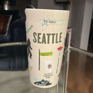 ☕️Starbucks ☔️Seattle Travel Double Wall 12 OZ Ceramic Tumbler